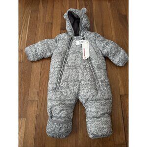 Baby Gap Gray Insulated Bunting Snow Suit Fleece Unisex Size 0-6 Months